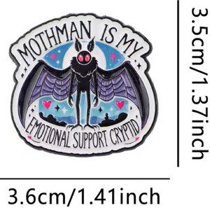 "Mothman is My Emotional Support Cryptid" Enamel Pin Z111